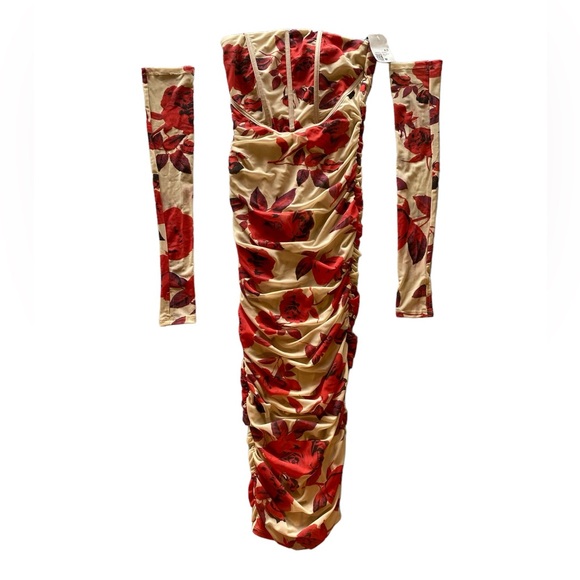 Forever 21 Floral Gloves Strapless Dress NWT Size M. NWT Excellent Condition! - Picture 1 of 14